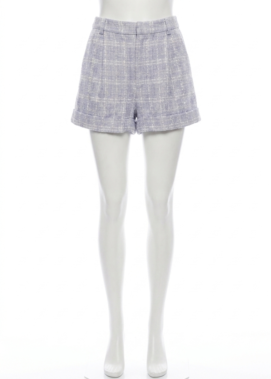 NEW CAMI NYC casey boucle shorts in white delphinium